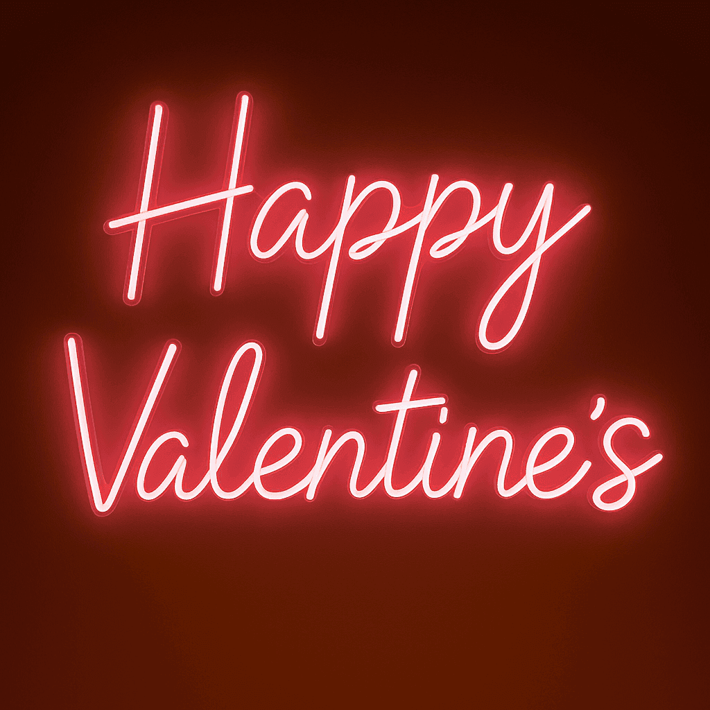 "Happy Valentine's Day" Neon Sign