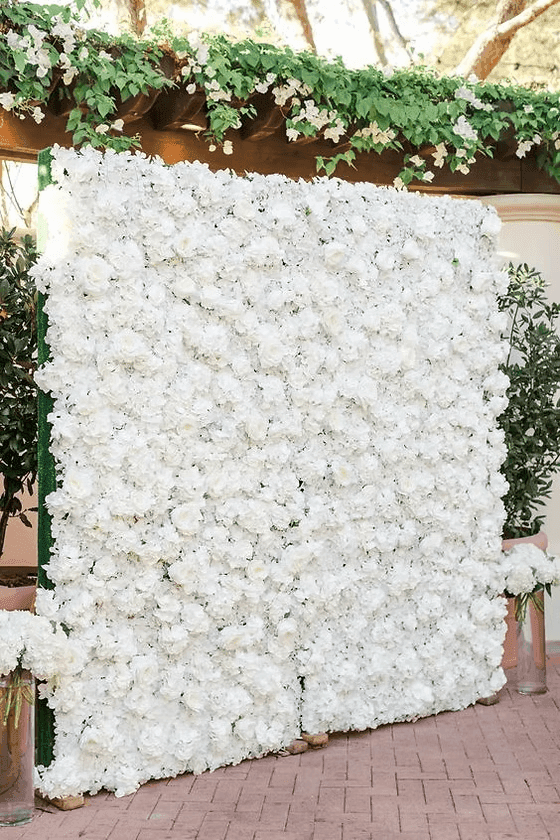 Luxury White Rose Wall